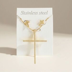 Gold Plated Cross 3pc Set